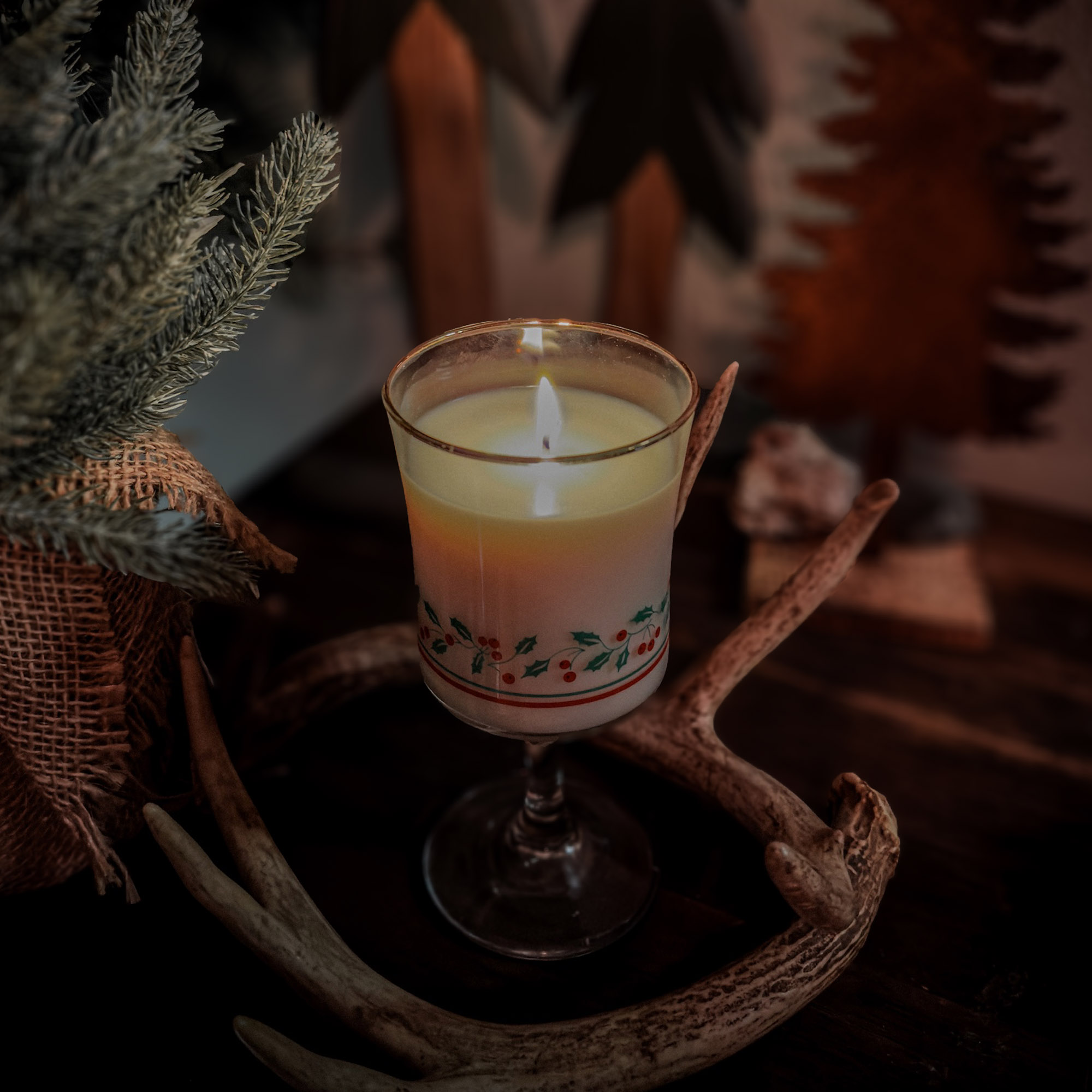 Limited Edition - UpCycled Christmas Glass - Frasier Fir - Candle